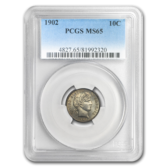 1902 Barber Dime MS-65 PCGS 1902 Barber Dime MS-65 PCGS